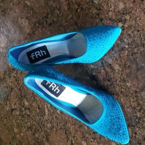 Frh heels. Blue with blue sequence. Size 6